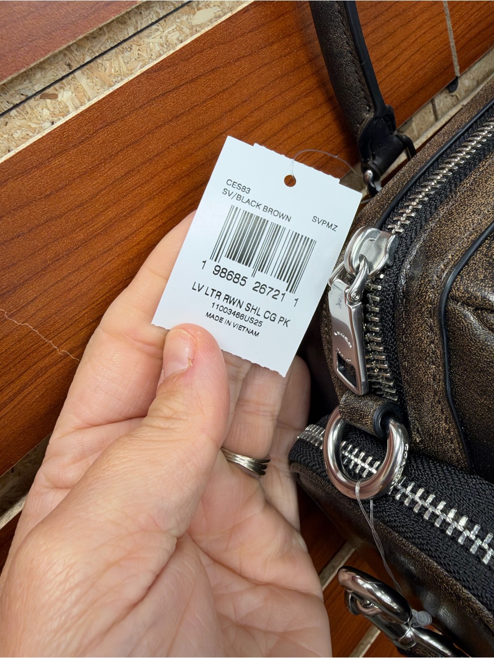 NWT Coach Rowan Satchel Bag With Pockets In Loved Leather Black Brown CES83 - Picture 3 of 7